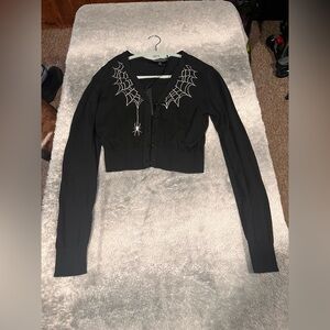 Web Obsessed Embroidered Cardigan